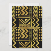 Zwart en Goud Afrika Tribale Baby Shower Kaart (Achterkant)