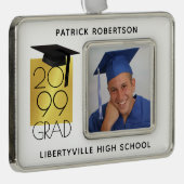 Zwart en goud AFSTUDEERDER | Afstuderen Photo Keep Verzilverd Omlijst Ornament (Rechts)