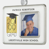 Zwart en goud AFSTUDEERDER | Afstuderen Photo Keep Verzilverd Omlijst Ornament (Links)