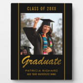 Zwart en Goud Afstudeerder Foto Afstuderen 20XX Ke Fotoplaat (Voorkant)