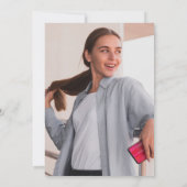 Zwart en Goud Afstudeerder Party Script Foto Afstu Kaart (Achterkant)