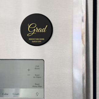Zwart en goud afstudeerfeest geheugen magneet
