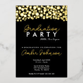 Zwart en goud Afstuderen Elegant Class Celebrate Folie Uitnodiging (Voorkant)