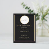 ZWART EN GOUD AFSTUDEREN INSERT 4.25 X 5.6 BRIEFKAART (Staand voorkant)