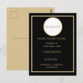 ZWART EN GOUD AFSTUDEREN INSERT 4.25 X 5.6 BRIEFKAART (Voorkant / Achterkant)