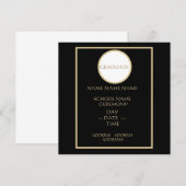 ZWART EN GOUD AFSTUDEREN INSERT KAART (Voorkant / Achterkant)