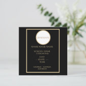 ZWART EN GOUD AFSTUDEREN INSERT KAART (Staand voorkant)