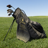 Zwart en goud Afstuderen modern Afstuderen Golfhanddoek (Groen)