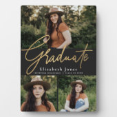 Zwart en Goud Afstuderen Script Afstuderen Foto Fotoplaat (voorkant)