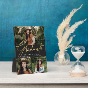 Zwart en Goud Afstuderen Script Afstuderen Foto Fotoplaat