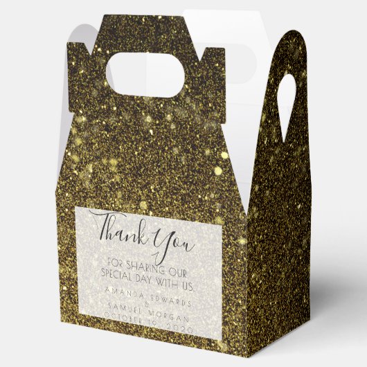 Zwart en Goud Agaat Bruiloft Bedankdoosjes (Geopend)