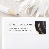 Zwart en goud agaat etiket (Insitu)