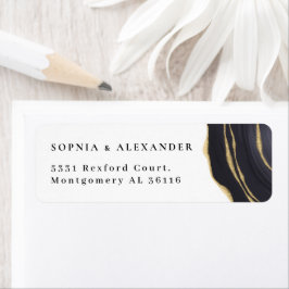 Zwart en goud agaat etiket