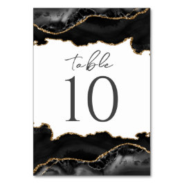 Zwart en goud agaat huwelijks tafelkaart kaart