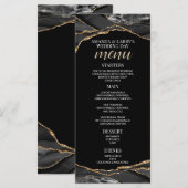 Zwart en Goud Agaat Marmer Menu (Voorkant / Achterkant)