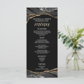 Zwart en Goud Agaat Marmer Menu (Staand voorkant)