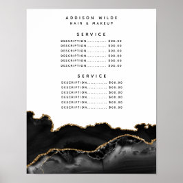 Zwart En Goud Agaat Marmer Service Prijs Poster