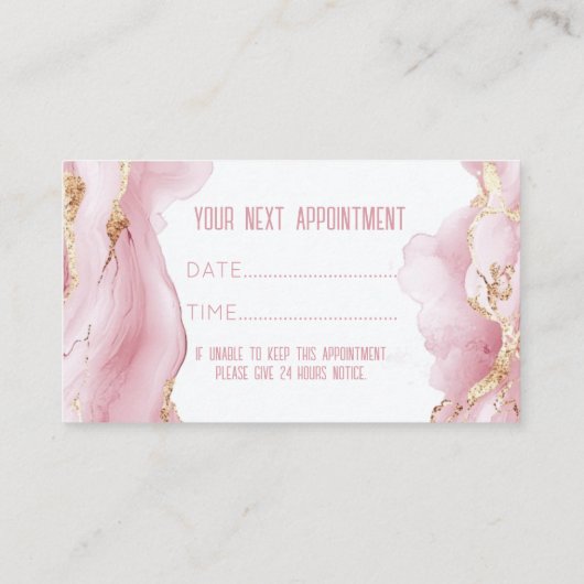 Zwart en goud Agaat nagelsalon Manicurist Afsprakenkaartje (Achterkant)