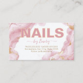 Zwart en goud Agaat nagelsalon Manicurist Afsprakenkaartje (Voorkant)