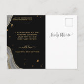 Zwart en Goud Agaat, Verloving, Verlovingsring Aankondigingskaart (Achterkant)