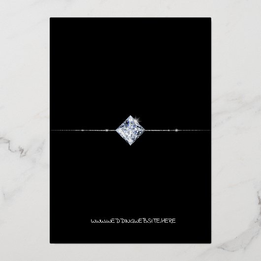 Zwart en goud, alleen liefde, behalve datum folie uitnodiging (Achterkant)