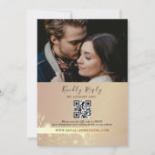 Zwart en Goud Alles in een bruiloft uitnodiging (Achterkant)