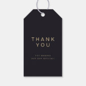 Zwart en goud altijd en voor altijd script bruilof cadeaulabel (Achterkant)