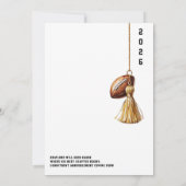 Zwart en Goud Amerikaanse Football Graduation Part Kaart (Achterkant)