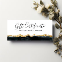 Zwart en goud aquarel cadeaubon