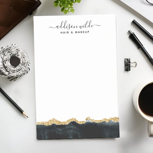 Zwart en goud aquarel gepersonaliseerd post-it® notes