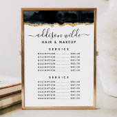Zwart En Goud Aquarel Service Prijsmenu Menu