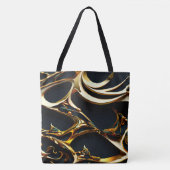 Zwart en Goud Arabesque Canvas tas (Voorkant)