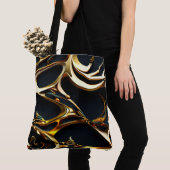 Zwart en Goud Arabesque Canvas tas (Dichtbij)