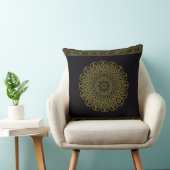 Zwart en Goud Arabesque Gooi Kussen (Twee Maten) (Stoel)