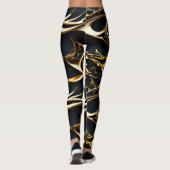 Zwart en Goud Arabesque Leggings (Achterkant)