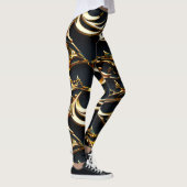 Zwart en Goud Arabesque Leggings (Rechts)