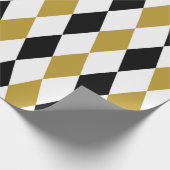 Zwart en goud Argyle Cadeaupapier (Hoek)