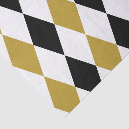 Zwart en goud Argyle Tissuepapier (Detail)