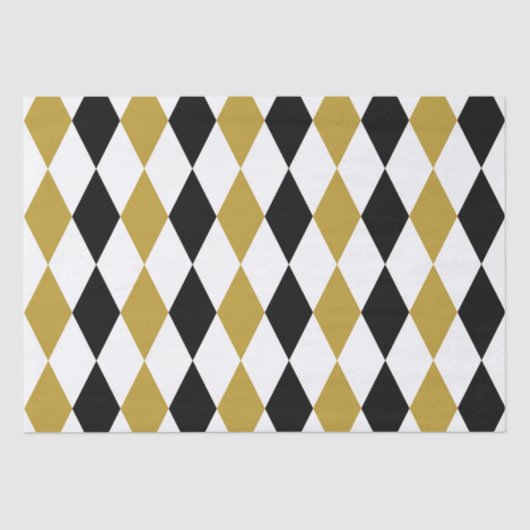 Zwart en goud Argyle Tissuepapier (Voorkant)