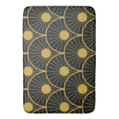 Zwart en Goud Art deco Abstract zonnetjespatroon Badmat (Voorkant Verticaal)