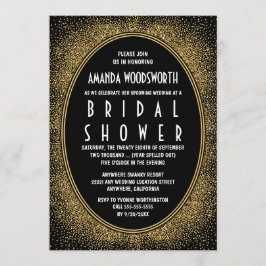 Zwart en Goud Art Deco Bruidsdouche Uitnodigingen
