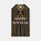 Zwart en goud Art Deco Cadeaulabel (Achterkant)