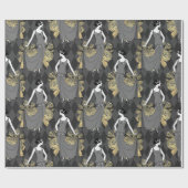 Zwart en goud Art Deco Cadeaupapier (Vlak)