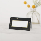 Zwart en Goud Art Deco Gatsby 1920s Bruiloft Plaatskaartje (Achterkant)