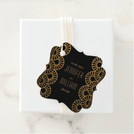 Zwart en Goud Art Deco Gatsby Stijl Bruiloft Bedankjes Labels