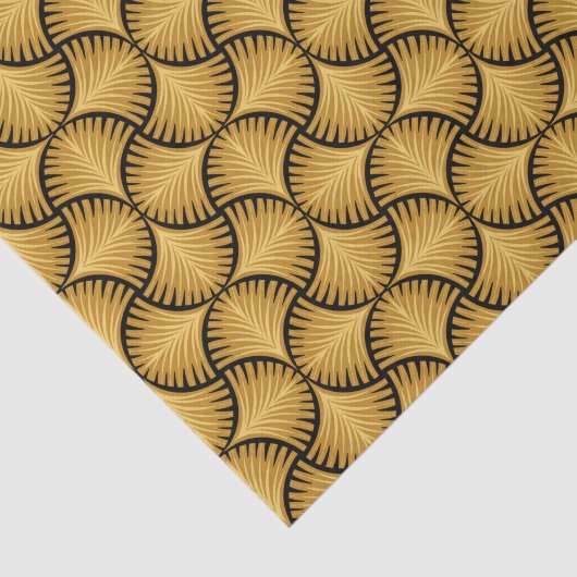 Zwart en goud art deco geschulpte tissuepapier (Detail)