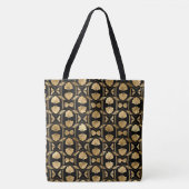 Zwart en Goud Art Deco Groot Schouder Tas (Voorkant)