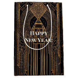 Zwart en goud Art Deco Medium Cadeauzakje