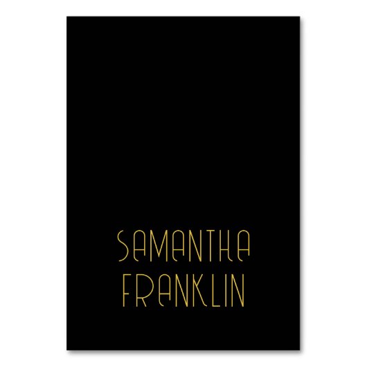 Zwart en Goud Art Deco Naam Plaats Kaarten (Voorkant)