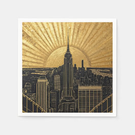 Zwart en goud Art Deco papieren servetten